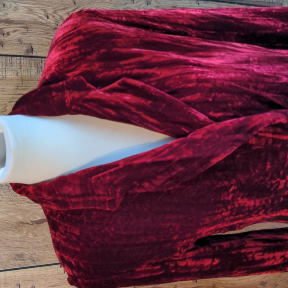 ♥️ Red Velvet Blazer Jacket Sax Fifth Avenue Collection 12 - Picture 2 of 7